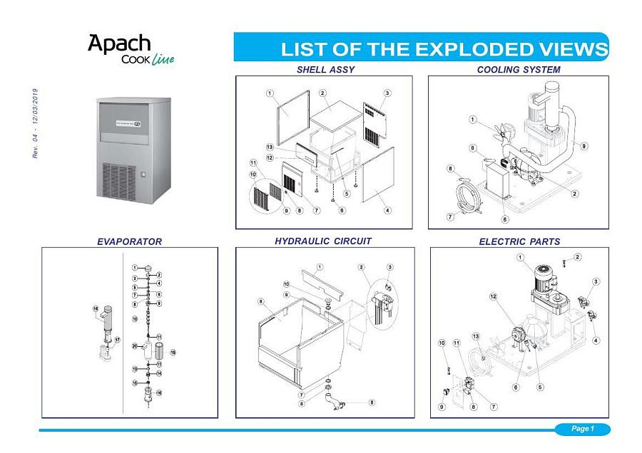 Деталировка Apach Cook Line AGB6010B