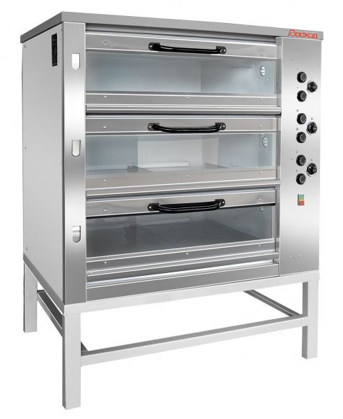Печь хлебопекарная Восход ХПЭ-750/3С (нержавеющая облицовка, стеклянные дверки)