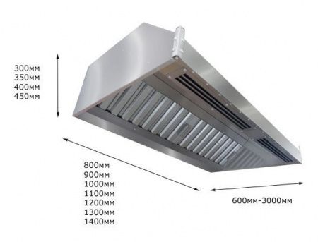 Зонт приточно-вытяжной пристенный Iterma ЗППВ-2600х1000х450 СЗ